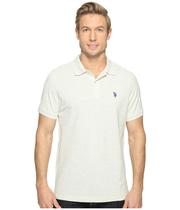 Camisa Polo U.S. Polo Assn. Piquê de Algodão Lisa Oatmeal P Camisa Polo U.S. Polo Assn. Piquê de Algodão Lisa Oatmeal P