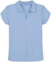 Camisa polo, uniforme escolar feminino Nautica, manga curta, 7 anos, azul claro Camisa polo, uniforme escolar feminino Nautica, manga curta, 7 anos, azul claro