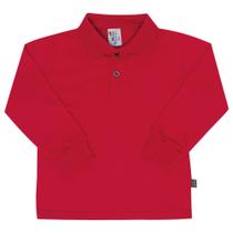 Camisa Polo Vermelho - Bebê - Meia Malha - Pulla Bulla