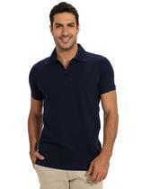 Camisa Polo Zíper Anistia Masculina Básica Algodão com Elastano Marinho