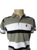 Camisa Polowear Maculino Top Quality Preto/Cinza/Branco 13004-2 - Polo Wear