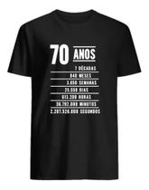 Camisa Presente Aniversário Descrição 70 Anos Camiseta