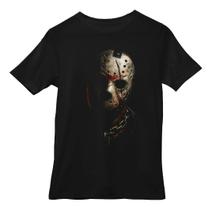 Camisa Pret Estampa Jason Sexta Feira 13 T-shirt Em Halftone