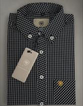 Camisa preta ariat manga curta masculina country