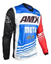 Camisa Prime Moto AZUL / BRANCO / VERMELHO - AMX