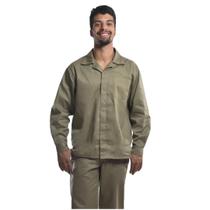 Camisa Profissional Aberto Mangas Longas Botões Caqui