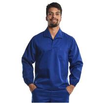 Camisa Profissional Brim Leve Fechada Mangas Longas Gola Italiana Elástico Punhos Azul Royal Camisa Profissional Brim Leve Fechada Mangas Longas Gola Italiana Elástico Punhos Azul Royal