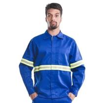 Camisa Profissional Eletricista NR10 Manga Longa Faixa refletiva Sitel Neon Azul Royal Camisa Profissional Eletricista NR10 Manga Longa Faixa refletiva Sitel Neon Azul Royal