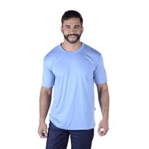 Camisa Profissional Masculina Gola Careca Manga Curta - Azul