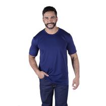 Camisa Profissional Masculina Gola Careca Manga Curta - Azul Marinho