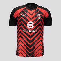 Camisa Puma Milan Pré-Jogo 2024 Vermelha e Preta