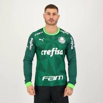 Camisa Puma Palmeiras I 2023 Manga Longa Com Patrocínio