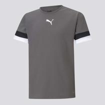 Camisa Puma Teamrise Juvenil Cinza e Preto