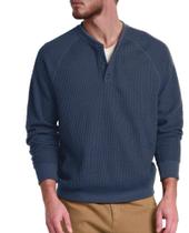 Camisa QIVICIMA Raglan de manga comprida Waffle Henley para homens Navy S Camisa QIVICIMA Raglan de manga comprida Waffle Henley para homens Navy S