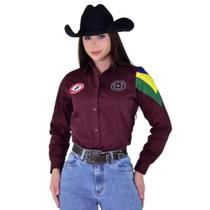 Camisa Radade Feminina Bandeira Brasil Manga Longa Barretão Camisa Radade Feminina Bandeira Brasil Manga Longa Barretão