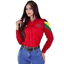 Camisa Radade Feminina Bandeira Brasil Manga Longa Barretão