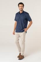 Camisa Rafael Básica Manga Curta com Bolso-Marinho Mr.Kitsch