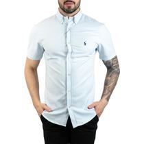Camisa Ralph Lauren Oxford Azul Claro Manga Curta