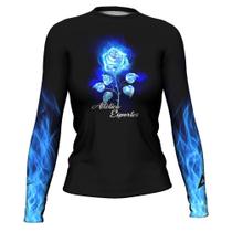 Camisa Rash Guard Blue Flower Femi Surf Prot Solar Térm ATL - Atlética Esportes