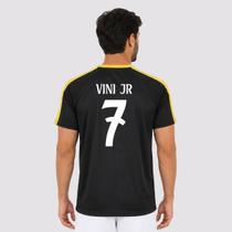 Camisa Real Madrid Campeones Preta 7 Vini Jr