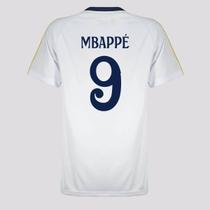 Camisa Real Madrid Mbappe 9 Juvenil Branca
