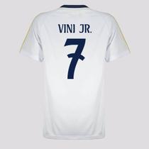 Camisa Real Madrid Vini Jr 7 Juvenil Branca