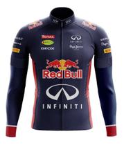Camisa Red Bull Manga Longa Ziper Ciclismo Esportes Dry Fit  Mtb
