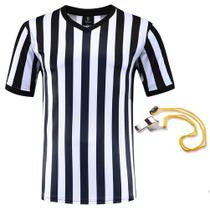 Camisa Referee Shinestone com decote em V para mulheres e homens no Natal