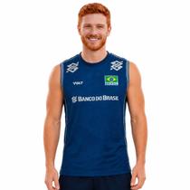 Camisa Regata de Vôlei Brasil Oficial 2026 Azul Masculina Camisa Regata de Vôlei Brasil Oficial 2026 Azul Masculina