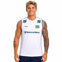Camisa Regata de Vôlei Brasil Oficial 2026 Branca Masculina Camisa Regata de Vôlei Brasil Oficial 2026 Branca Masculina