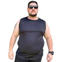 Camisa Regata Machão Masculina Plus Size Dry Fit Uv Tradicional Extra Grande Preta