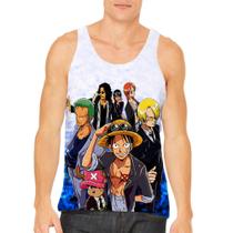 Camisa Regata Verão Adulto Infantil One piece Luffy anime