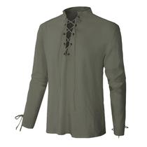 Camisa renascentista CARUHIF Pirate Medieval Viking Traje Masculino