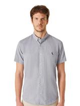 Camisa Reserva Masculina Manga Curta Oxford Color Azul Marinho Mescla Camisa Reserva Masculina Manga Curta Oxford Color Azul Marinho Mescla