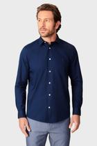 Camisa Reserva Masculina Regular Tricoline Leve Azul Marinho - Cor Azul marinho - Tamanho M/M