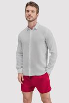 Camisa Reserva ML Linho Puro Básico Branca - Cor Branco - Tamanho M/M