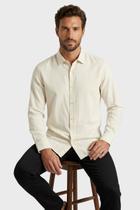 Camisa Reserva ML Masculina Como Linho Mescla Bege Natural - Tamanho S/P - Cor Natural