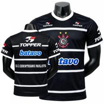 Camisa Retrô Corinthians Mundial 1999 Preta versão Jogador Camisa Retrô Corinthians Mundial 1999 Preta versão Jogador