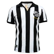 Camisa Retro Mania Santos Bimundial 62/63 Masculino - Preto e Branco