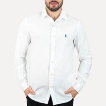 Camisa RL Linho Custom Fit Branca Camisa RL Linho Custom Fit Branca