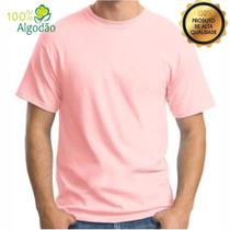 Camisa Rosa Bebê Básica Blusa Rosa Claro Camiseta Sem Estampa 100% Algodão Premium