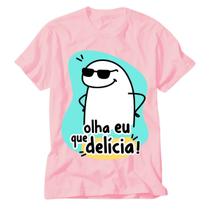 Camisa Rosa Frases flork mãe na volta a gente compra