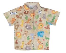 Camisa Safari Bege Infantil Camisa Safari Bege Infantil