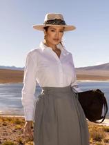 Camisa safira algodão branco Camisa safira algodão branco