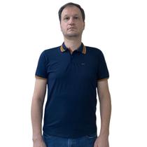 Camisa Sallo Gola Polo Plus Size Azul Marinho 7163