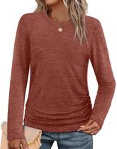 Camisa SAMPEEL Túnica Suéter de manga comprida Caramel M Camisa SAMPEEL Túnica Suéter de manga comprida Caramel M