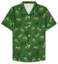 Camisa Sangtree Boys havaiana de manga curta floral 2-3T verde Camisa Sangtree Boys havaiana de manga curta floral 2-3T verde