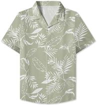 Camisa Sangtree Boys Hawaiian de manga curta floral 10-11Y Camisa Sangtree Boys Hawaiian de manga curta floral 10-11Y