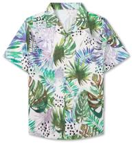 Camisa Sangtree Boys Hawaiian de manga curta floral 4-5T Camisa Sangtree Boys Hawaiian de manga curta floral 4-5T