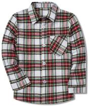 Camisa Sangtree Boys xadrez de manga comprida de flanela vermelha branca 18-24M Camisa Sangtree Boys xadrez de manga comprida de flanela vermelha branca 18-24M